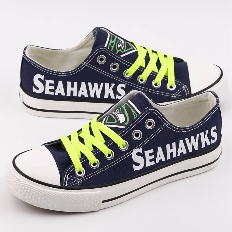 Women's NFL Seattle Seahawks Repeat Print Low Top Sneakers 002